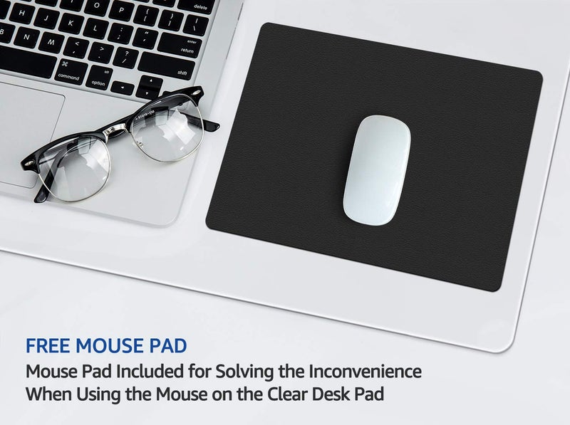 Easy Easy Life 24 X 60 Inch XL Desk Pad Protector Clear Desk Mats Blotter on Top of Desks for Laptop Computer Keyboard PVC Vinyl Large Desktop Writing Mat Cover With Mouse Pad Transparent Waterproof Wipeable Plastic - Image 3